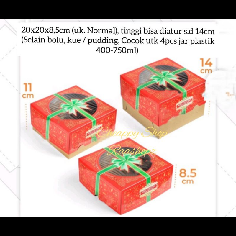 

Box Natal 20x20 Box Natal 4 jar 600ml 750ml Box cookies nAtal Box Natal 4 toples 250gr kotak dus hampers natal kotak natal kue kering box kuker natal packaging Natal Hampers Christmas box natal 2 jar 1000ml Box Kue Natal Box Pudding Natal Box Nasi natal