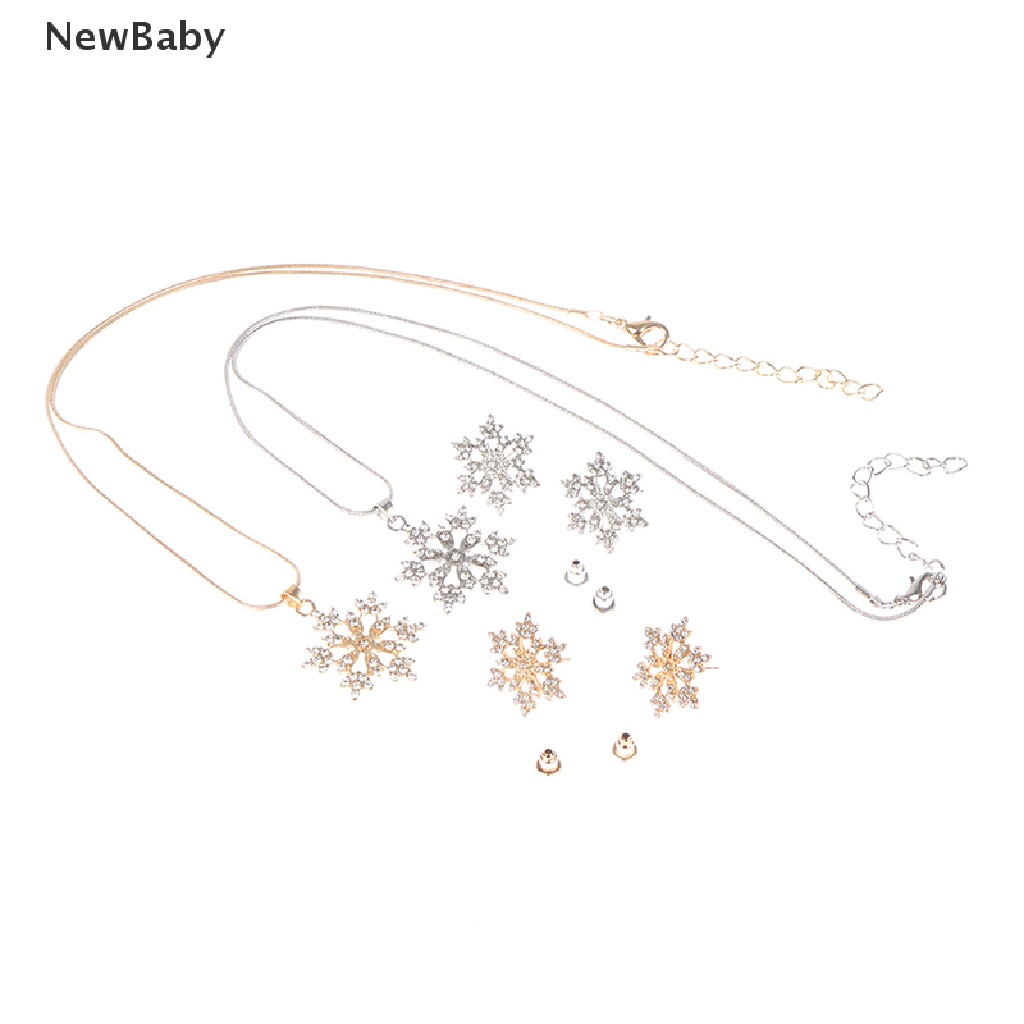 3pcs / Set Kalung Anting Desain Snowflake Untuk Hadiah Valentine