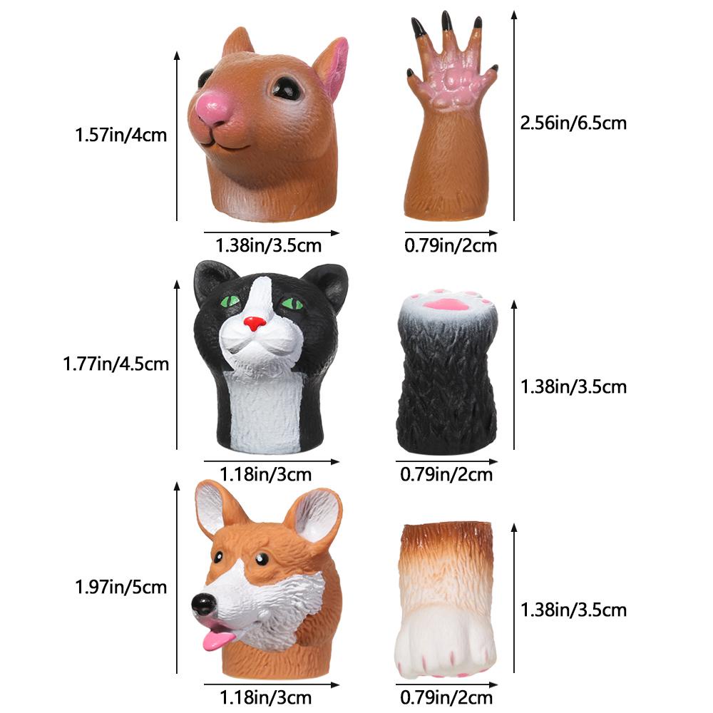 Chookyy Jari Boneka Vinyl Hewan Tupai Anjing Kombinasi random