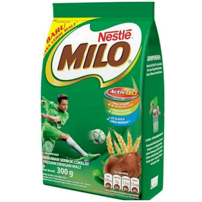 

NESTLE MILO 3 IN 1 POUCH MINUMAN BUBUK NETTO 300 GR