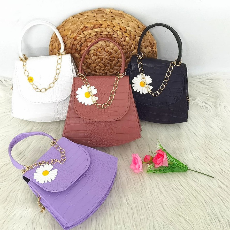 FULPY CROCO DAISY BAG / TAS FULPY RANTAI DAN BUNGA / TAS ANDINE