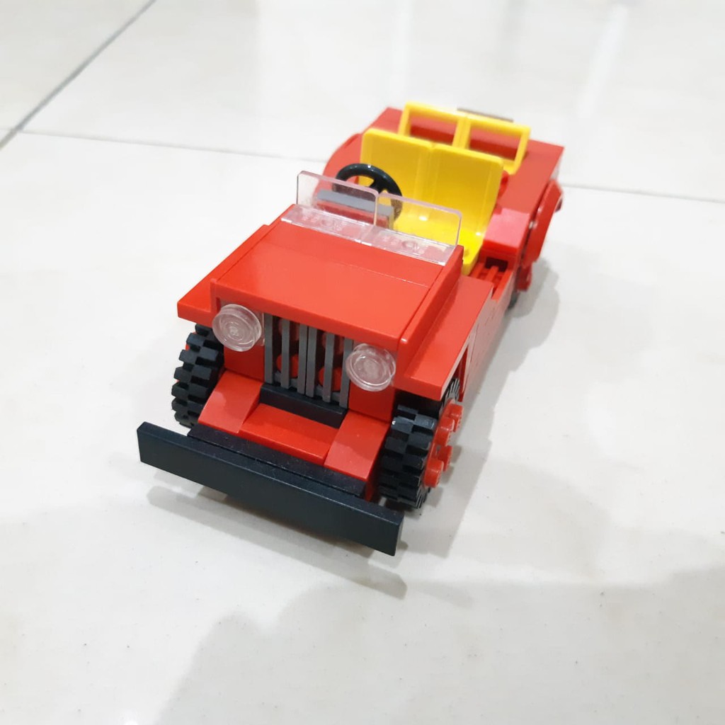 Lego City MOC Jeep Jip Willys Merah Red. ori original asli
