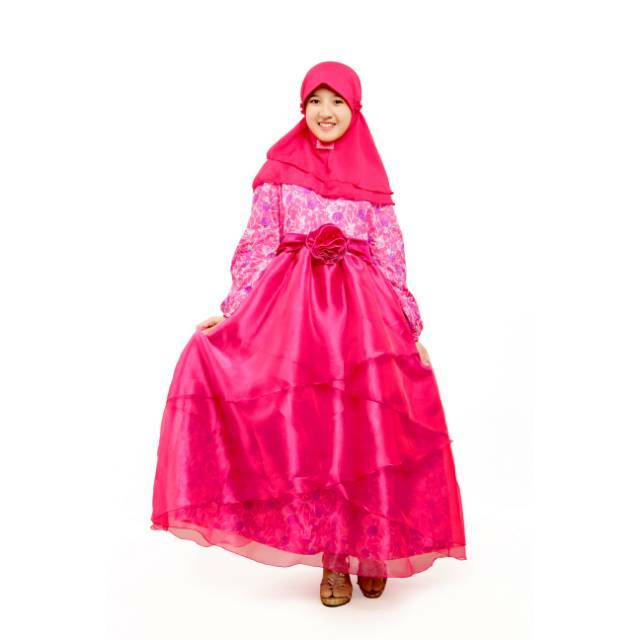 Pusat Gamis Syar'i Ibu Dan Anak Couple  Aini 160208P Fanta
