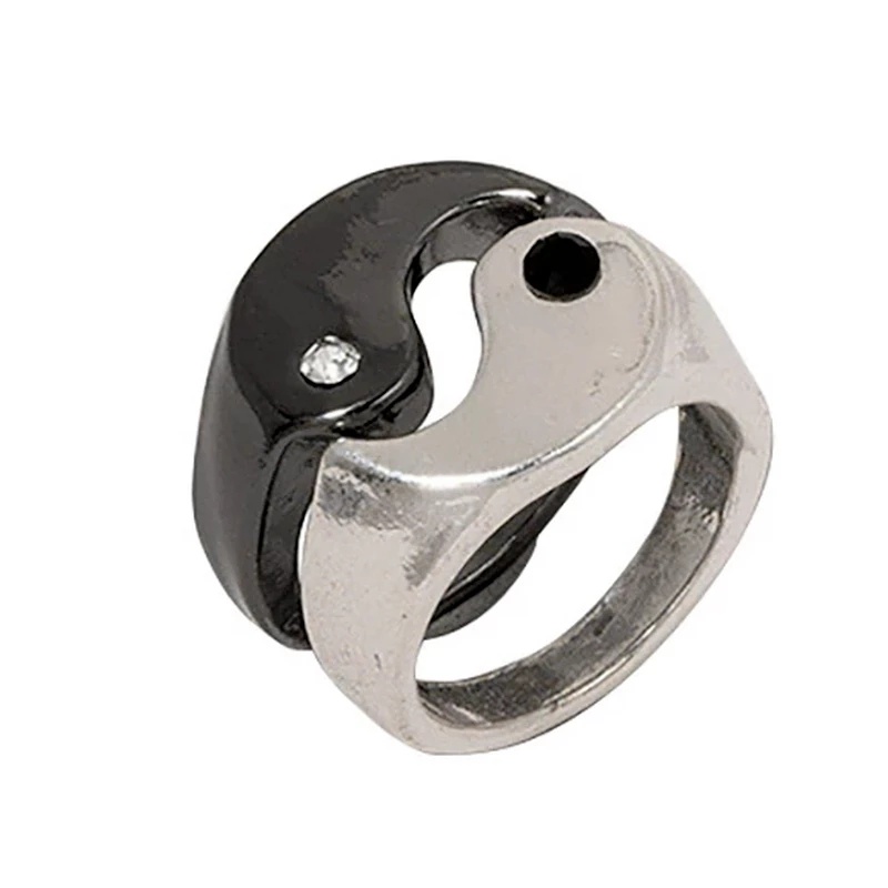 Cincin Jari Desain Yin Yang Tai Chi Bagua Gaya Punk Untuk Pria Dan Wanita