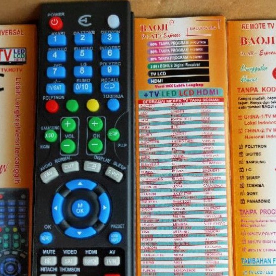 REMOTE TV LED LCD UNIVERSAL MULTI TV BAOJI 9+AT