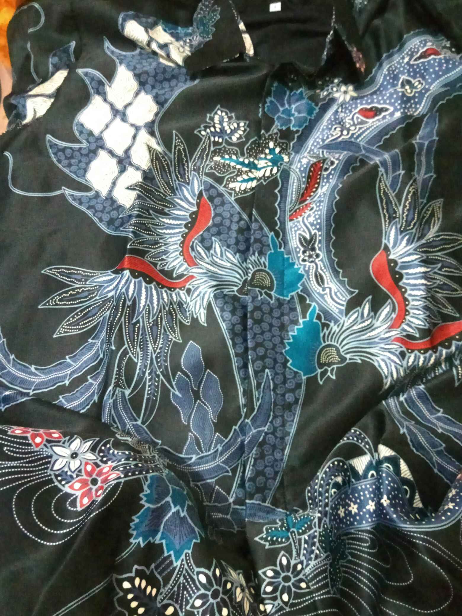Kemeja Batik Semi Sutra Lengan Panjang M L Xl Xxl