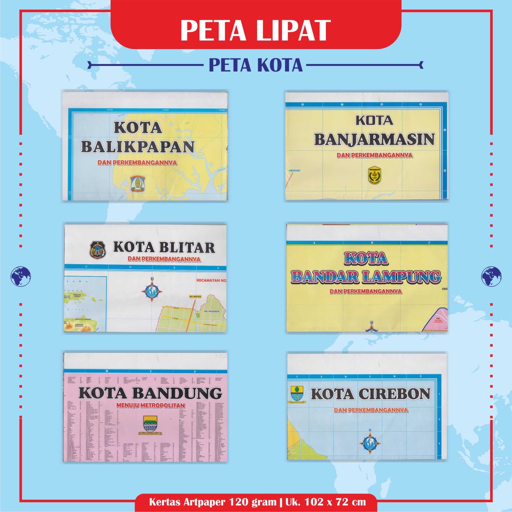 Jual Peta Kota : Peta Kota Balikpapan / Peta Kota Banjarmasin / Peta ...