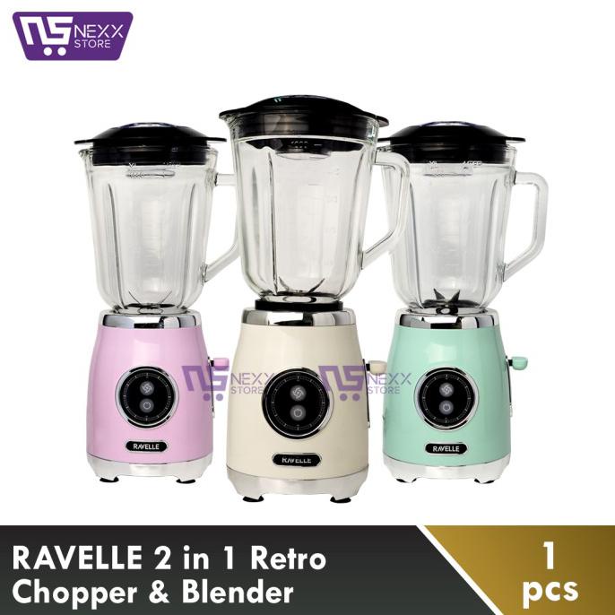 Nikmati Ravelle - Retro Chopper & Blender 2-In-1 - Ocean Green Terlaris