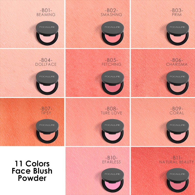 FOCALLURE 11 Colors Face Mineral Pigment Blusher Blush Powder BPOM FA-25 FA25 FA 25
