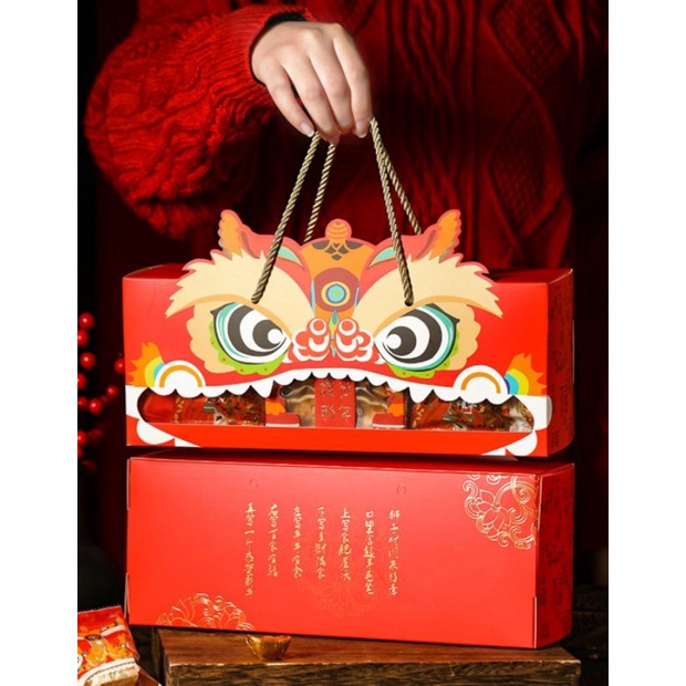 Liong Goodie Bag / Tas Kue Kering Packaging / Hampers Kotak Kue Merah Imlek 2022