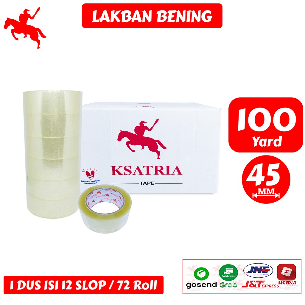 

HJK Lakban OPP Tape / Lakban Bening KSATRIA Tape 100 Yard (1 Dus)