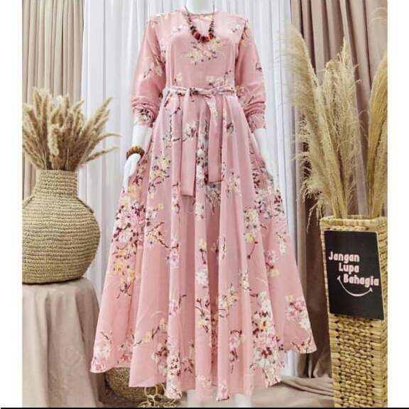 Gamis monalisa sakura maxy  Gamis remaja terbaru  Dress cantik model elegan