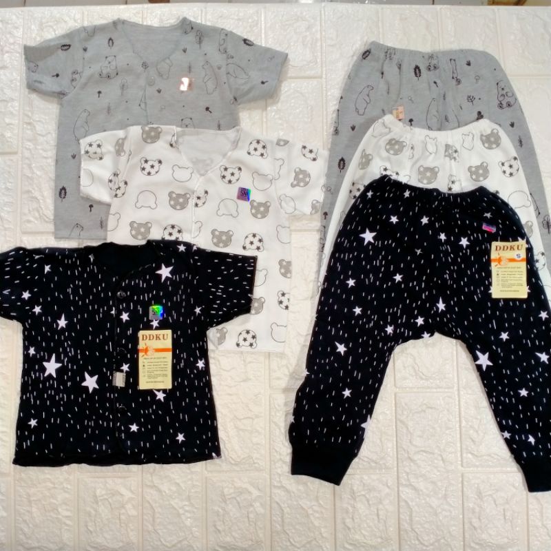 SETELAN BAYI NEWBORN DDKU SNI LENGAN PENDEK || STELAN DDKU BAJU PANJANG CELANA PANJANG BAYI CEWEK DA