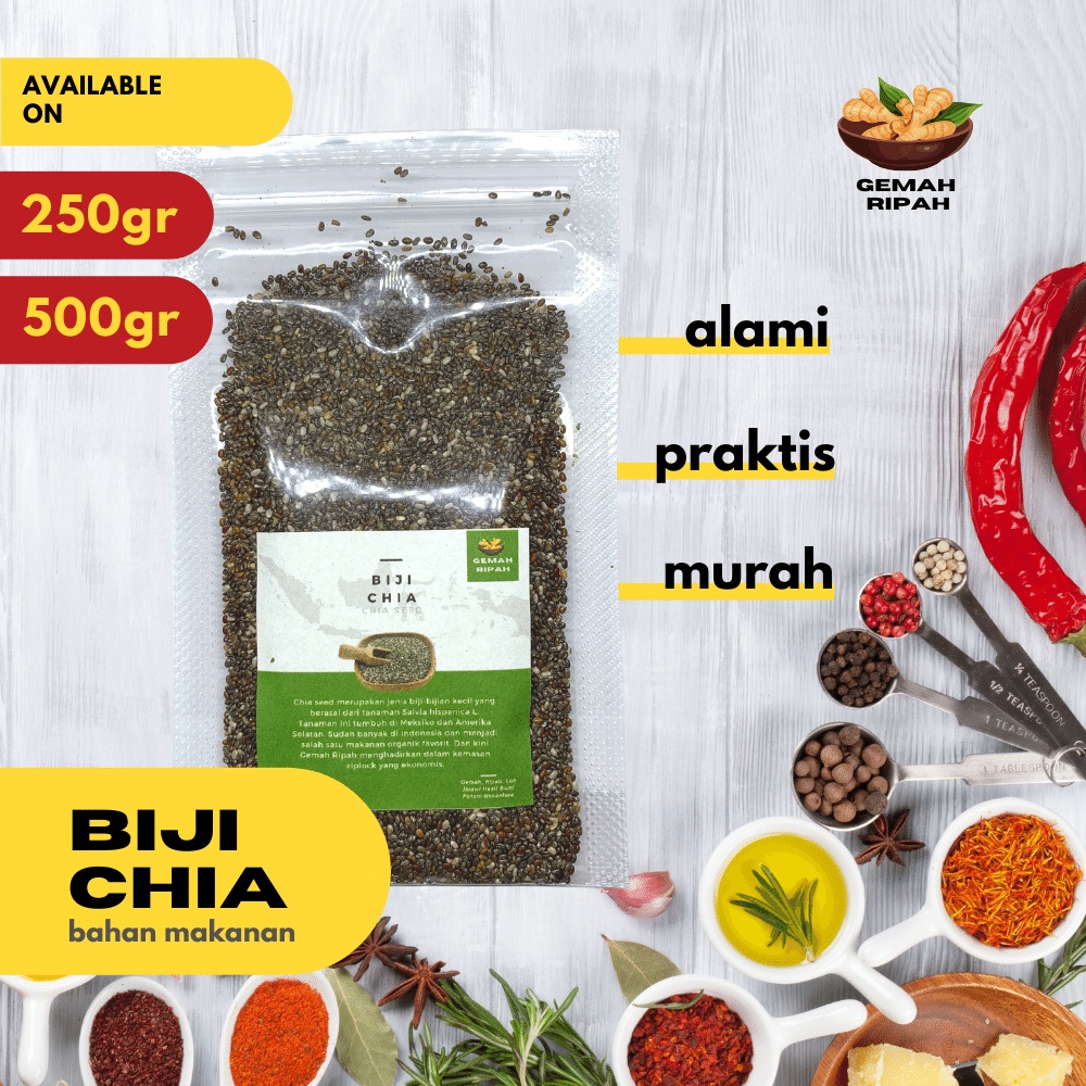 

Biji Chia Seed 250gram 500gram 1kg Chia Seed Organic Chia Seeds Organic Chiaseed Omega3 Kalsium Magnesium Protein Antioksidan Diet Chia Seed 1kg Biji Chia Seed Biji Chia Salad Toping Salad Buah Topping Toping Makanan Minuman Mayonaise Salad Buah