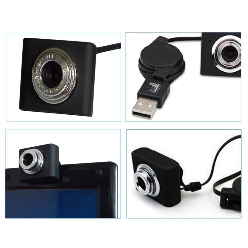 Cre Kamera Webcam Usb Portable Fokus Manual Dengan Microphone Built-In Untuk Rumah