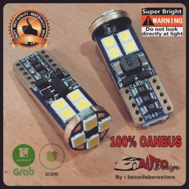 [1 PCS] Lampu LED T10 Canbus  3030 CHIP 12 LED DIJAMIN TERANG