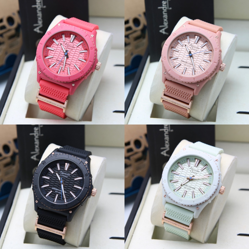 JAM TANGAN ALEXANDRE CHRISTIE 6584 AC6584MHR RUBBER BLACK ORIGINAL ORI