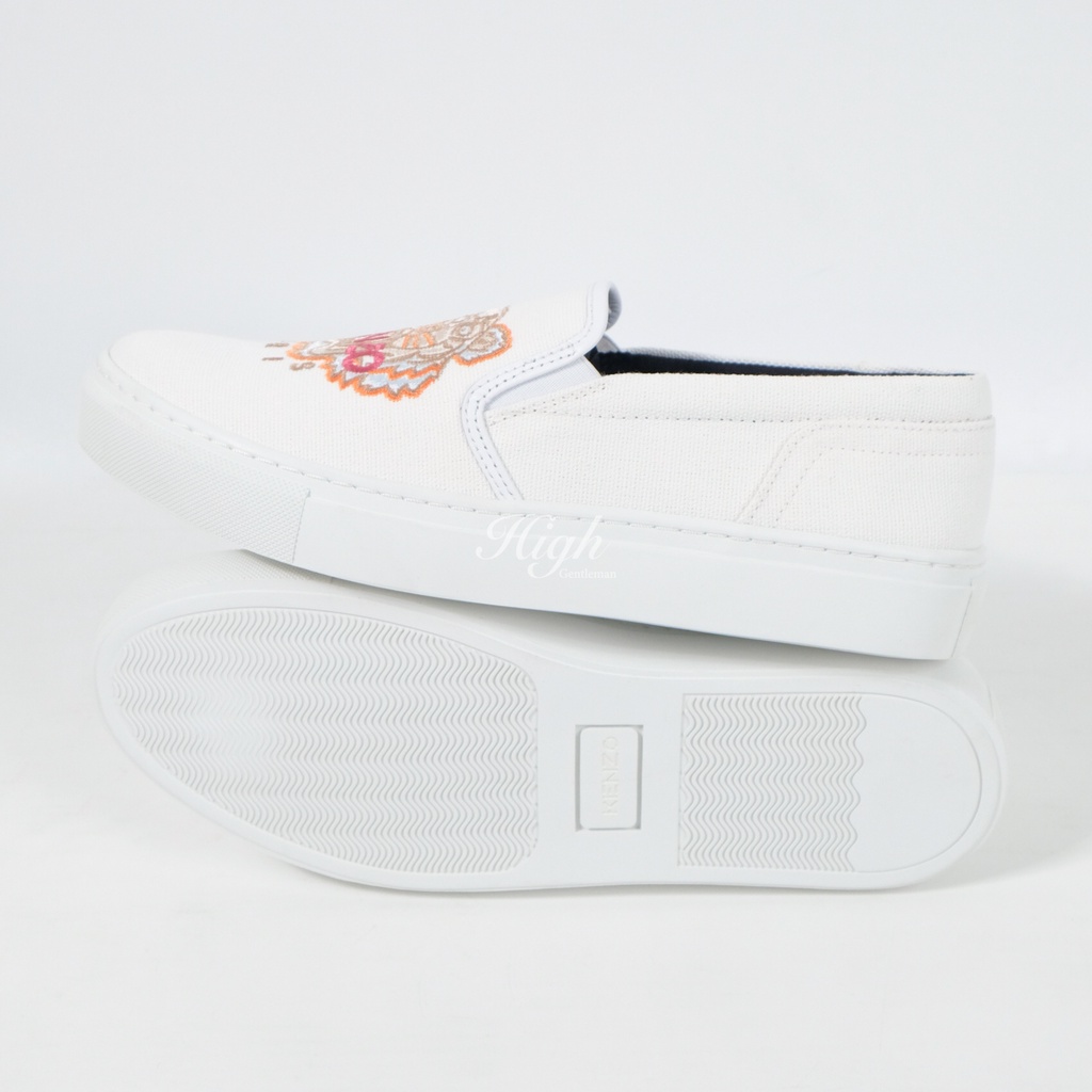 Knz Women FW22 Tiger K-Skate Slip-on Sneakers White 100% Original