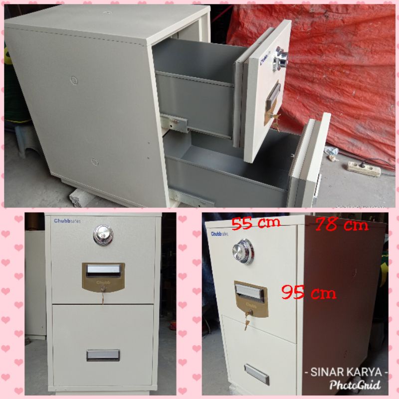 Filling Cabinet Fireproof Chubb 4 laci Filing Kabinet Tahan Api Brankas Arsip Brangkas dokumen