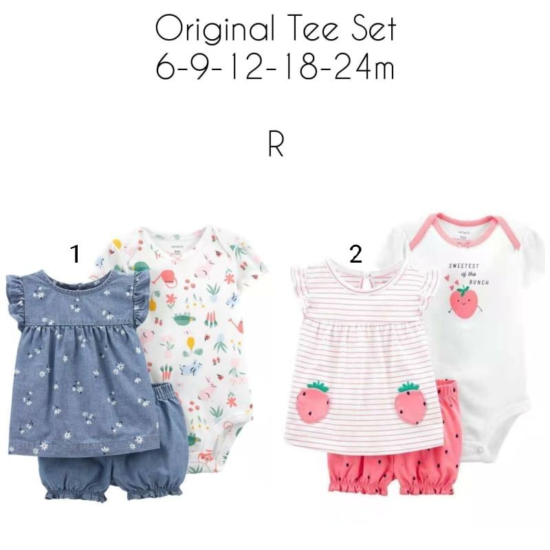 Set 3in1 baju bayi, set Jumper bayi, set tee Baju bayi, baju bayi lucu import