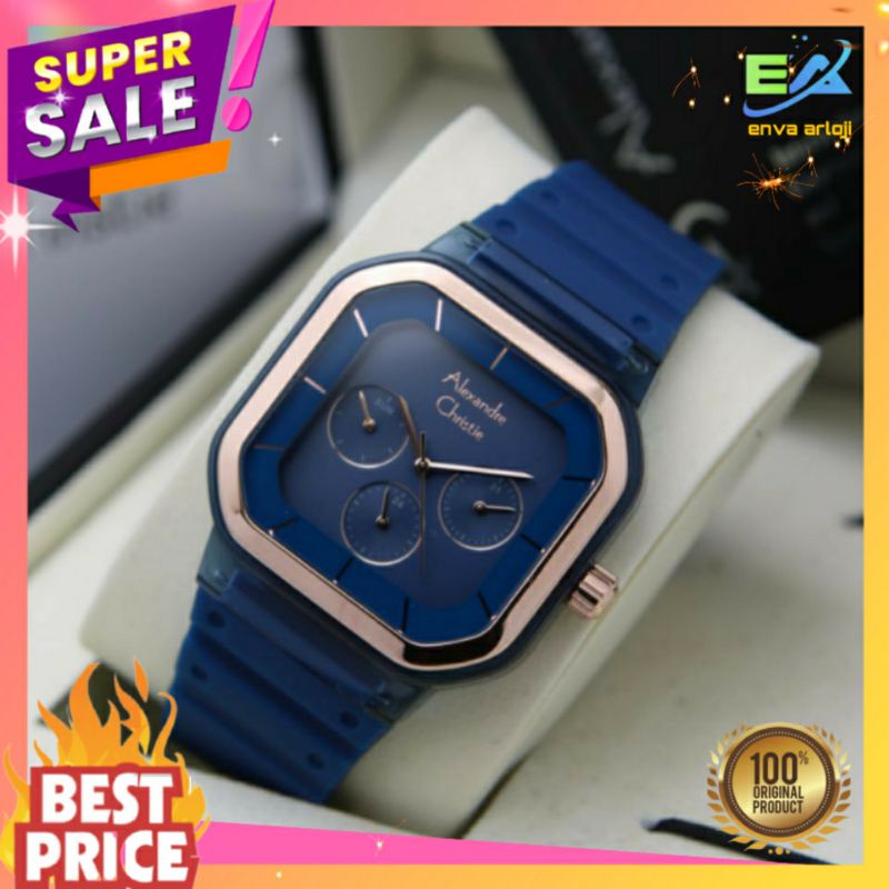 JAM ALEXANDER CHRISTIE WANITA ORIGINAL AC 2811 TERBARU RUBBER ORI MURAH CEWEK KEREN ANALOG NEW