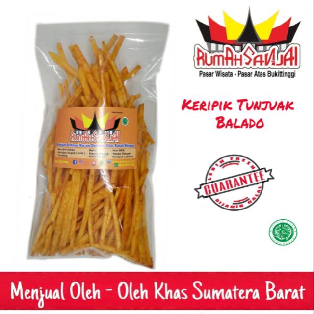 

KERIPIK TUNJUK BALADO 250 GR - KERUPUK LIDI BALADO