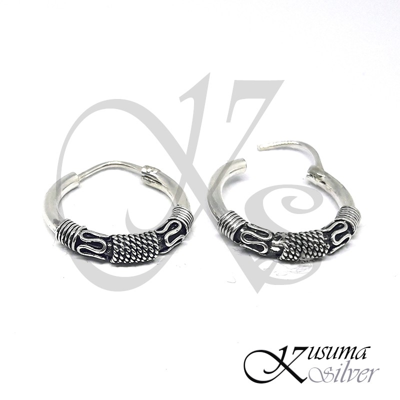 Anting Earrings Perak Silver Bali Hoop Polos Bulat Budha Bayi Balita Asli 925