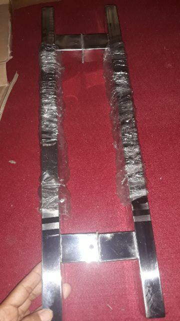 Handle Pintu Rumah / Tarikan Pintu Rumah Baut Tembus / Pull Handle Baut Tembus Stainless Kotak 45 Cm
