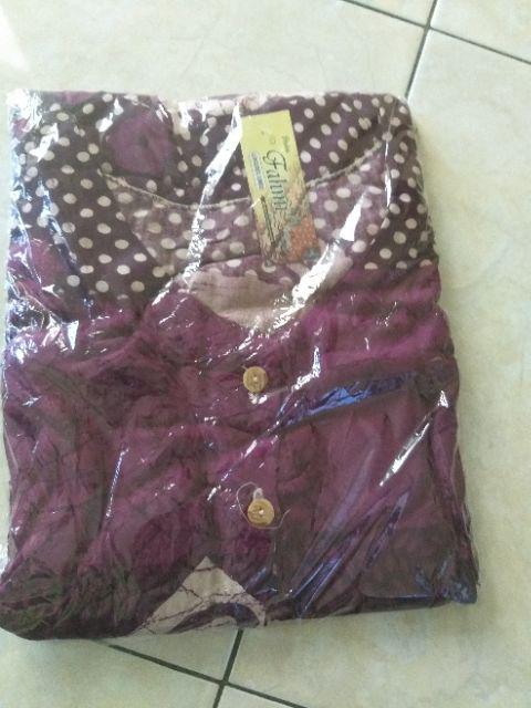 Gamis Batik Super Jumbo Sanea Grosir Baju Long Dress Pakaian Wanita Motif Cantik Lengan Panjang