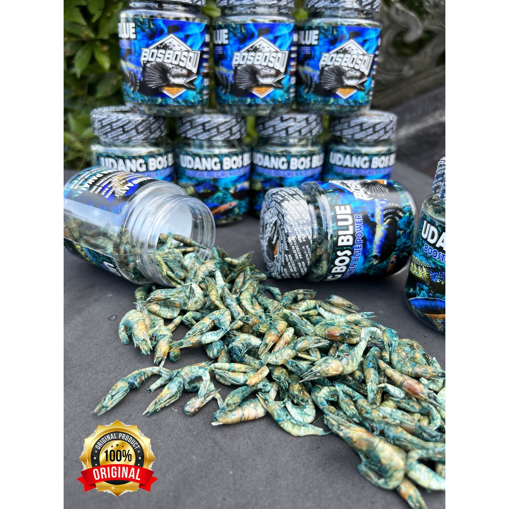 UDANG KERING BLUE (BIRU) @BOS BOS QU GRADE A+ FREE STIKER (30 GRAM)