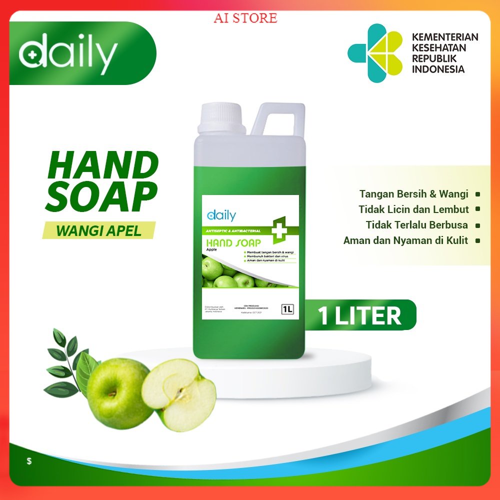 SABUN CUCI TANGAN HAND SOAP DAILY 1 LITER ANTISEPTIC ANTI VIRUS TIDAK LICIN AMAN DI KULIT