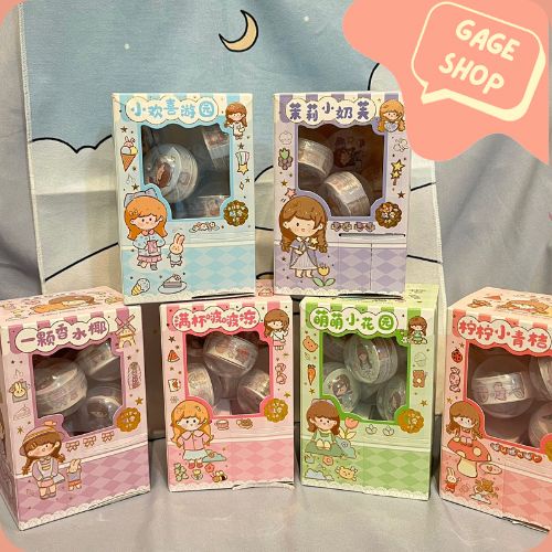 

paket washitape sticker bola bola karakter cewe lucu imut lakban keren elegan fancy atk imut bisa COD termurah import