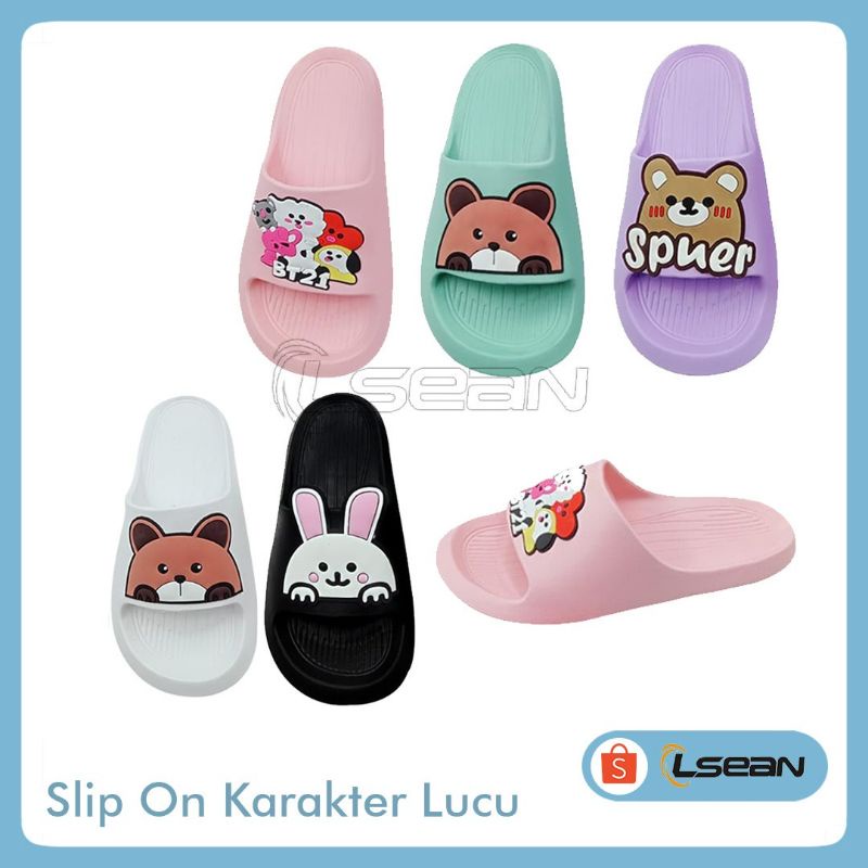 SANDAL SLIP ON KOREA KARAKTER LUCU|SANDAL 533D