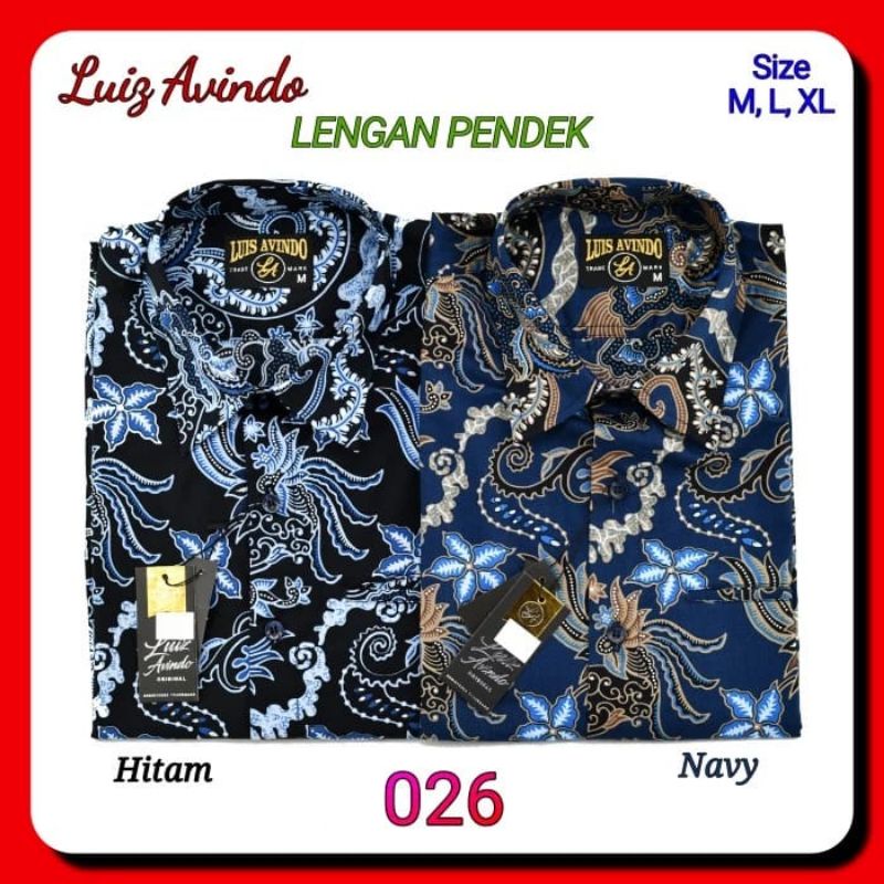 Kemeja Batik Pria Lengan Pendek Luiz Avindo 026