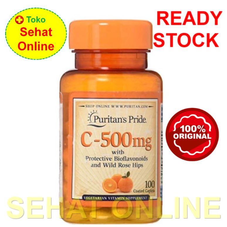 Puritan's Pride Vitamin C 500 mg with Bioflavonoids Rose Hips 100 Caplet