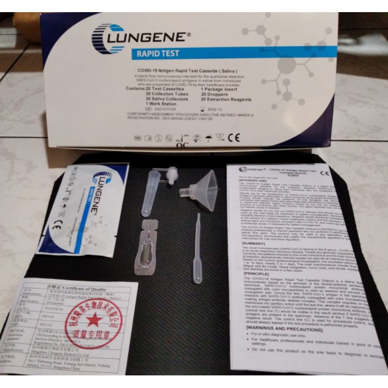 Alat rapid antigen swab SALIVA test Covid 19 (1pcs komplate) Metode Sampel Airliur