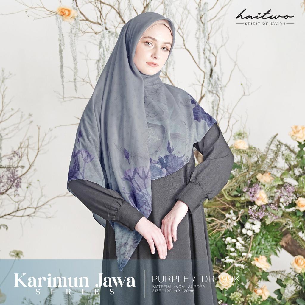 Hai Two Jilbab Segi Empat Motif Karimun Jawa hijab Simple Kekinian Murah Fashion Style