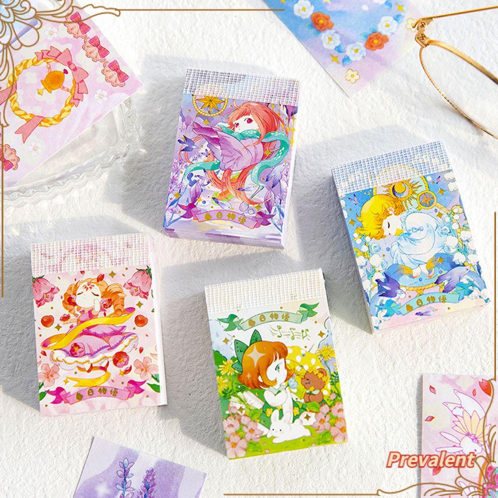 Preva 50 Lembar Stiker Kertas Gambar Perempuan Kawaii Untuk Diaryhandphone