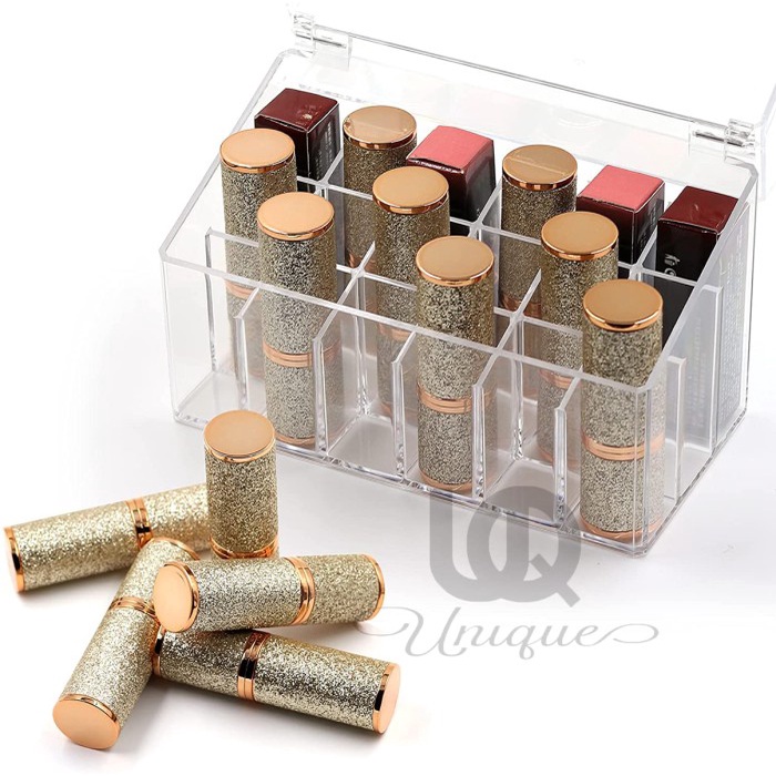 Lipstik Acrylic Box Storage - Kotak Lips Gloss Akrilik Makeup Kosmetik