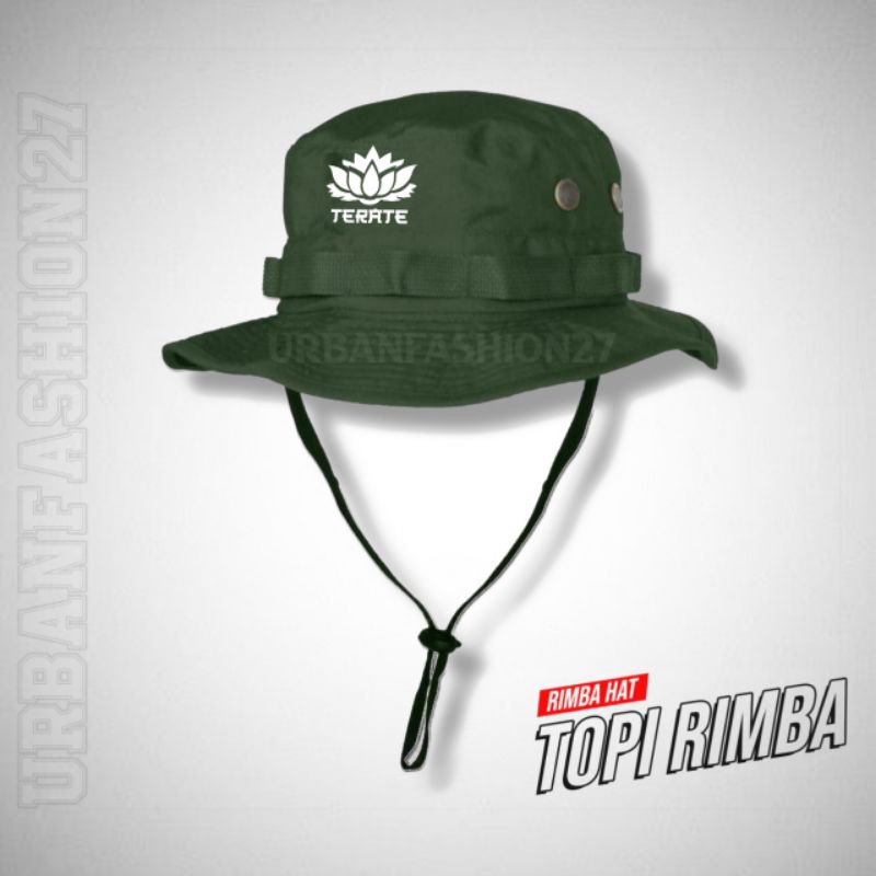 Topi Terate Psht Rimba - Topi Hiking Adventure Gunung Mancing Jungle Hat Pria Wanita Distro Logo Ter