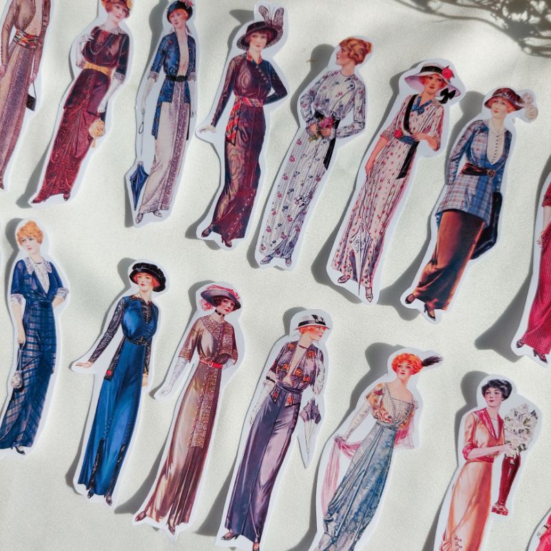 

17pcs Old antique woman lady for bullet journal bujo scrapbook decoration