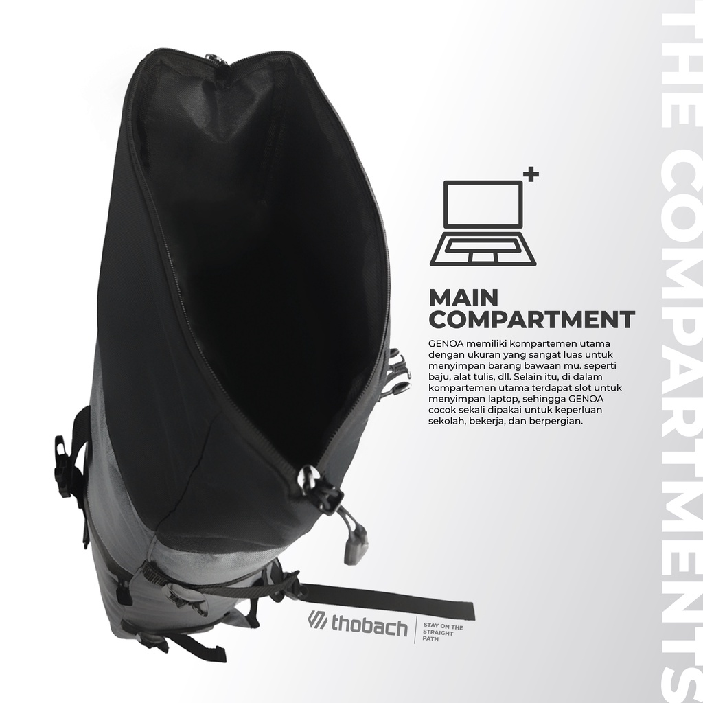 THOBACH - BACKPACK WATERPOOF GENOA RANSEL PREMIUM PRIA WANITA TAS SEKOLAH TAS KULIAH OUTDOOR