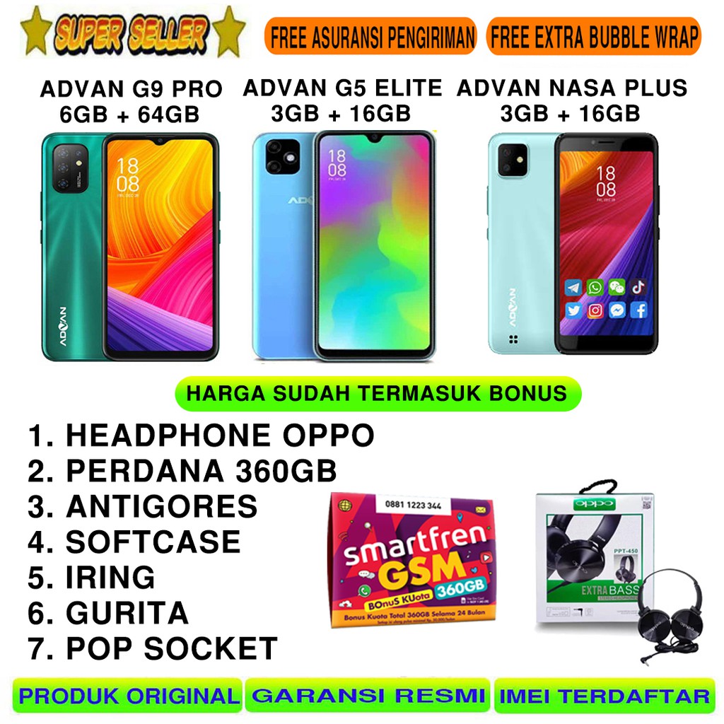 Advan G5 G9 Pro 6 64 Gb Ram 6gb Rom 64gb Garansi Resmi Shopee Indonesia