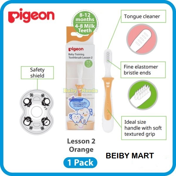 Sikat Gigi Pigeon Training Toothbrush Bayi Lesson 2 Untuk Usia 8-12 bulan ORANGE