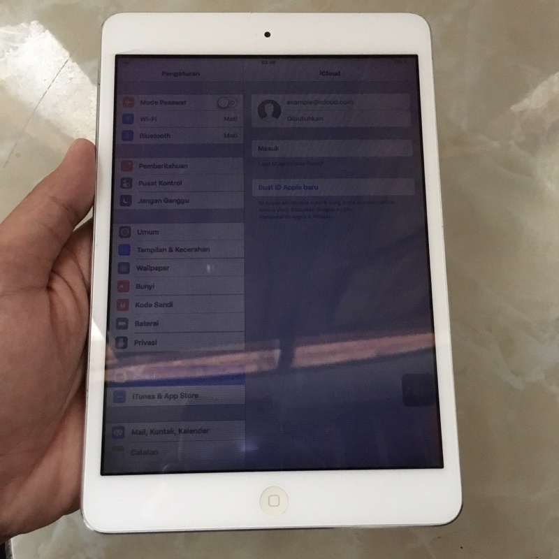 ipad mini 1 32gb icloud aman minus lcd