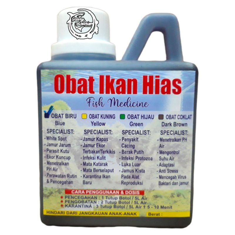 Obat ikan 500gr biru/ obat jamur ikan/ obat ikan hias blitch inch/ obat ikan cupang/ obat ikan arwan