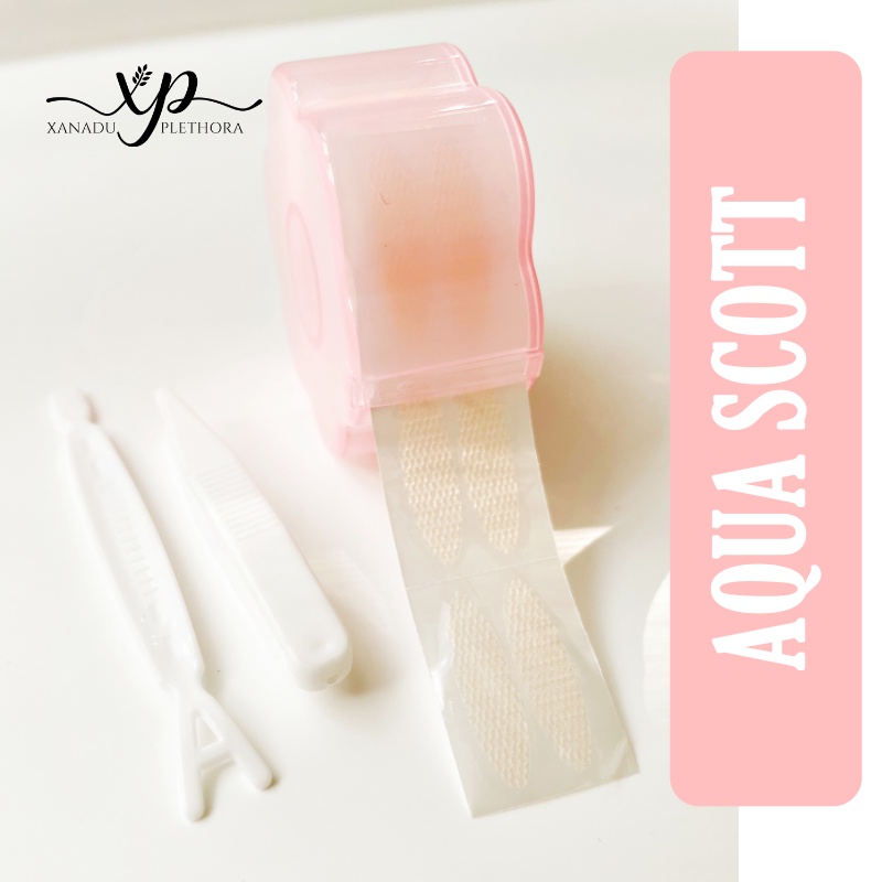 1 ROLL ISI 110 PASANG SKOT MATA JARING 1 PAKET AQUA SCOTT/ LACE EYELID STICKER/ DOUBLE EYELID MESH