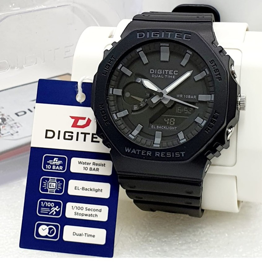 JAM TANGAN PRIA ORIGINAL DIGITEC 3119 ori FULL BLACK + kotak limitid edition