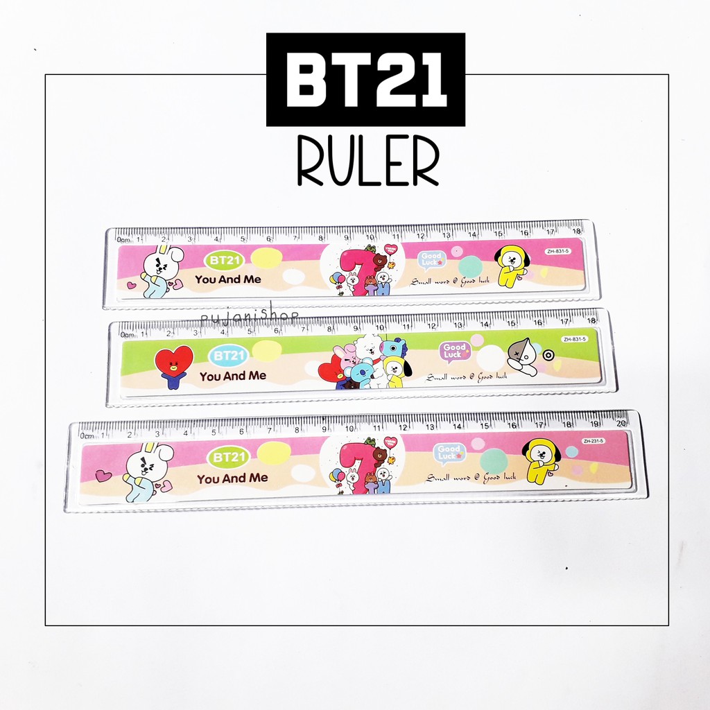 

Penggaris Karakter BTS BT21 18cm | Alat Tulis Anak