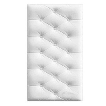 MOGYMOGY HL0206 Wallpaper 3D Foam Kedap Suara Tahan Air Headboard Bed Wallfoam Empuk-Putih